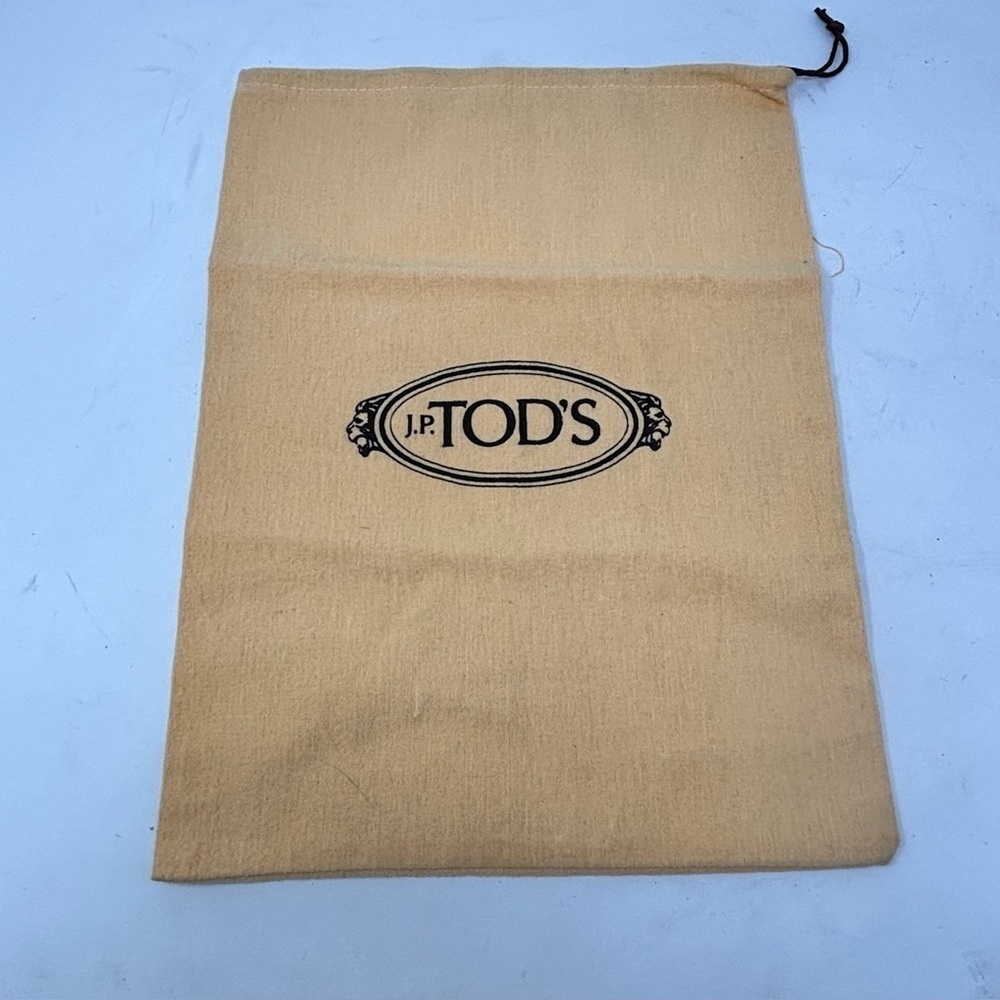 JP TOD’S Gold Logo Drawstring Dust Bag Shoes Accessories Cotton Flannel 11”X15”